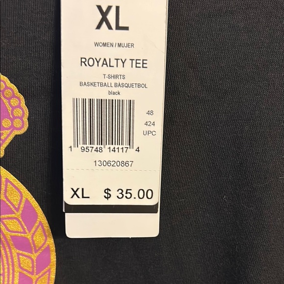 Adidas Black Tee with Purple and Gold Emblem - Picture 5 of 5